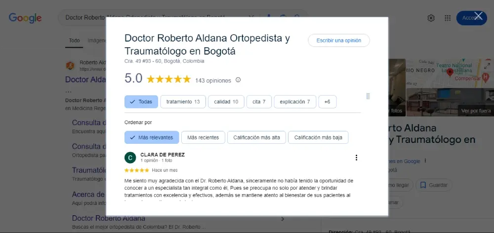 Lo que dicen los pacientes sobre mi